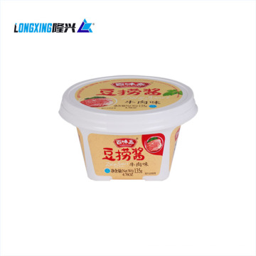 8oz Food Grade Havable IML bedruckte Ofenbecher -Sauce -Plastikbecher mit Deckel wegnehmen